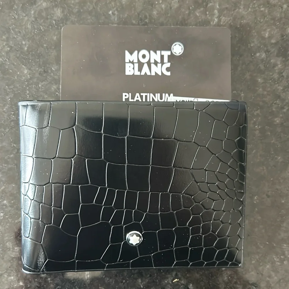 Mont Blanc Platinum Black Leather Wallet